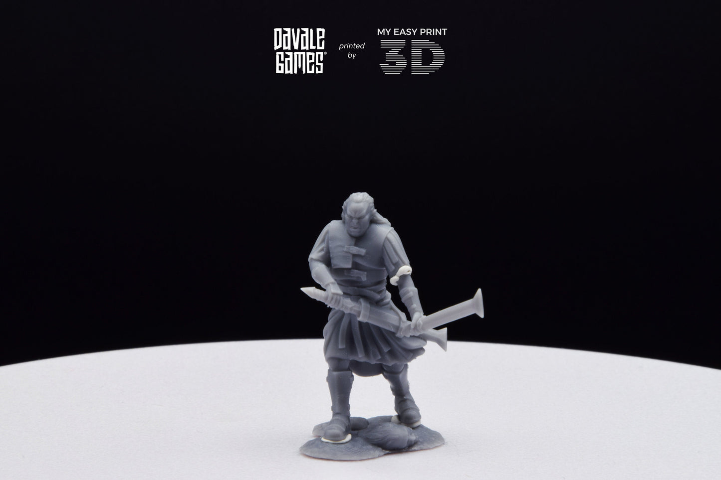 Outrider blood handed captain with two swords - Davale Games - 3D Printed with high quality resin for LOTR/D&D games
