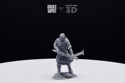 Outrider blood handed captain with two swords - Davale Games - 3D Printed with high quality resin for LOTR/D&D games