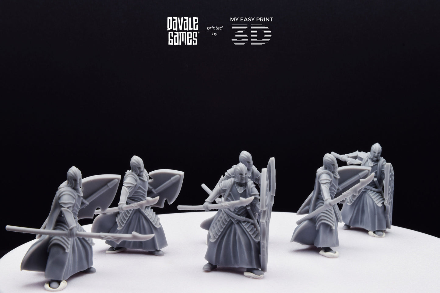 Bloody Elf with Spear and Shield - Davale Games - 3D Printed with high quality resin for LOTR/D&D games