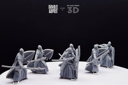 Bloody Elf with Spear and Shield - Davale Games - 3D Printed with high quality resin for LOTR/D&D games