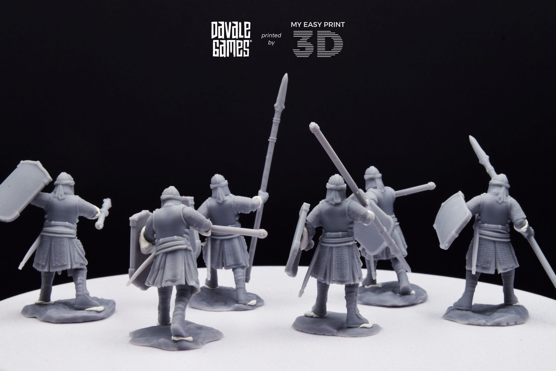 North Warriors with Spear and Shield - Davale Games - 3D Printed with high quality resin for LOTR/D&D games