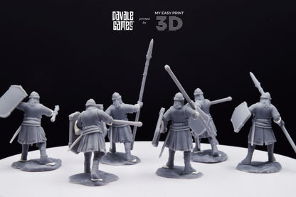North Warriors with Spear and Shield - Davale Games - 3D Printed with high quality resin for LOTR/D&D games