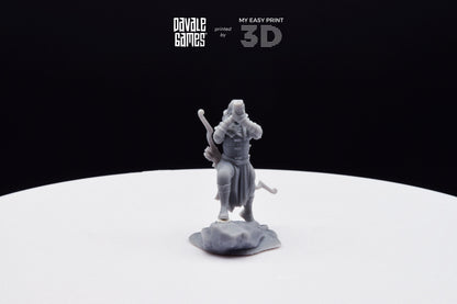Wood Elf with Horn - Davale Games - 3D Printed with high quality resin for LOTR/D&D games