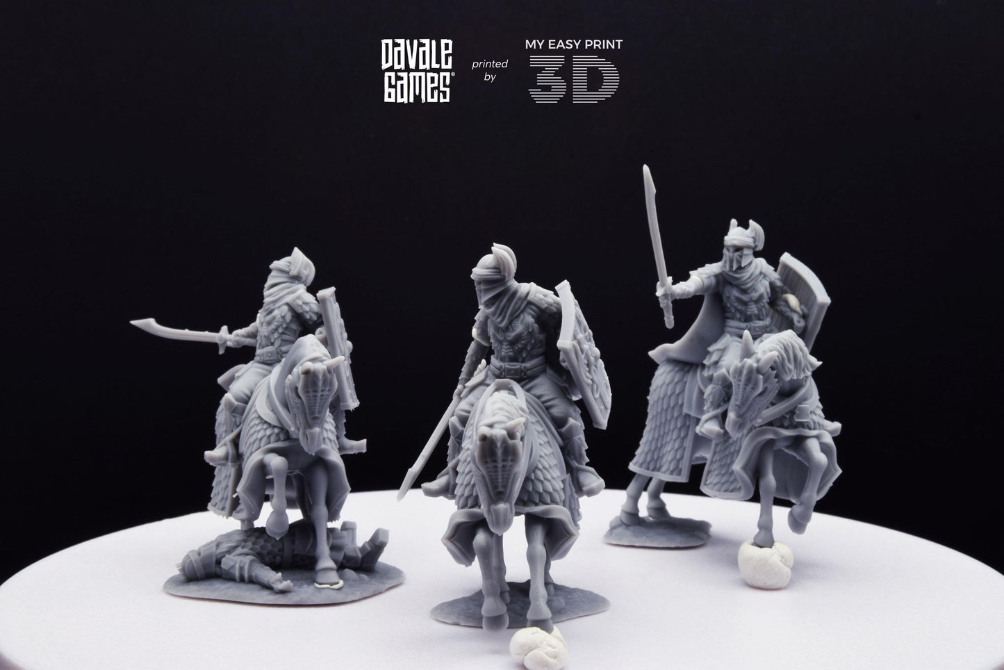 Dragon Army Elite on Horse - Davale Games - 3D Printed with high quality resin for LOTR/D&D games