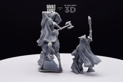 Lord Mountain The Wolf - Foot and Mounted - Davale Games - 3D Printed with high quality resin for LOTR/D&D games
