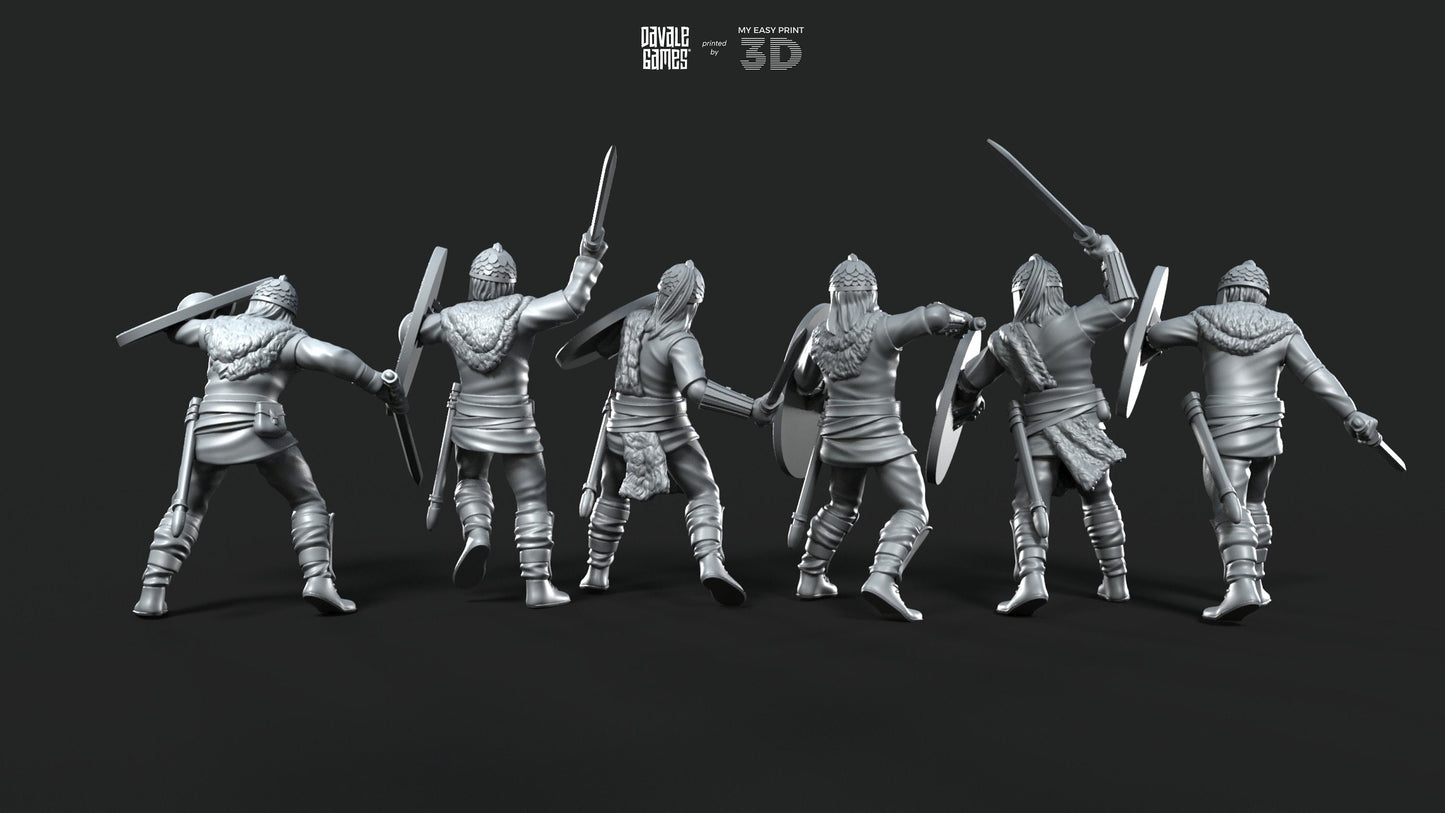 Gepids on foot Swordmen - Davale Games - Historical games - 3D Printed with high quality resin