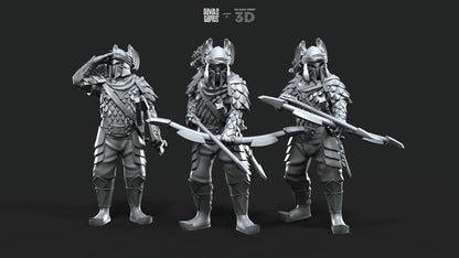 Dragon Army Archers - Davale Games - 3D Printed with high quality resin for LOTR/D&D games