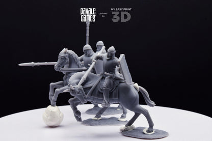 North Warrior Riders with Spear and Shield - Davale Games - 3D Printed with high quality resin for LOTR/D&D games