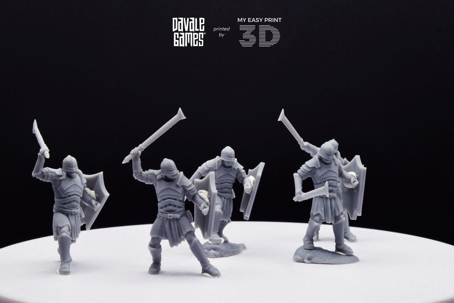 Blood-Handed Orcs with Shield and Sword - Davale Games - 3D Printed with high quality resin for LOTR/D&D games