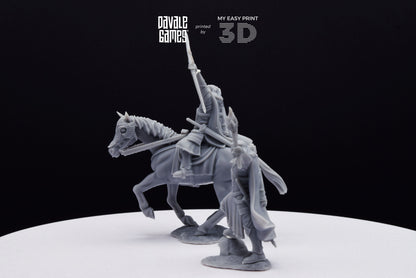 Berf Grey Castle Court Captain - Foot and Mounted - Davale Games - 3D Printed with high quality resin for LOTR/D&D games