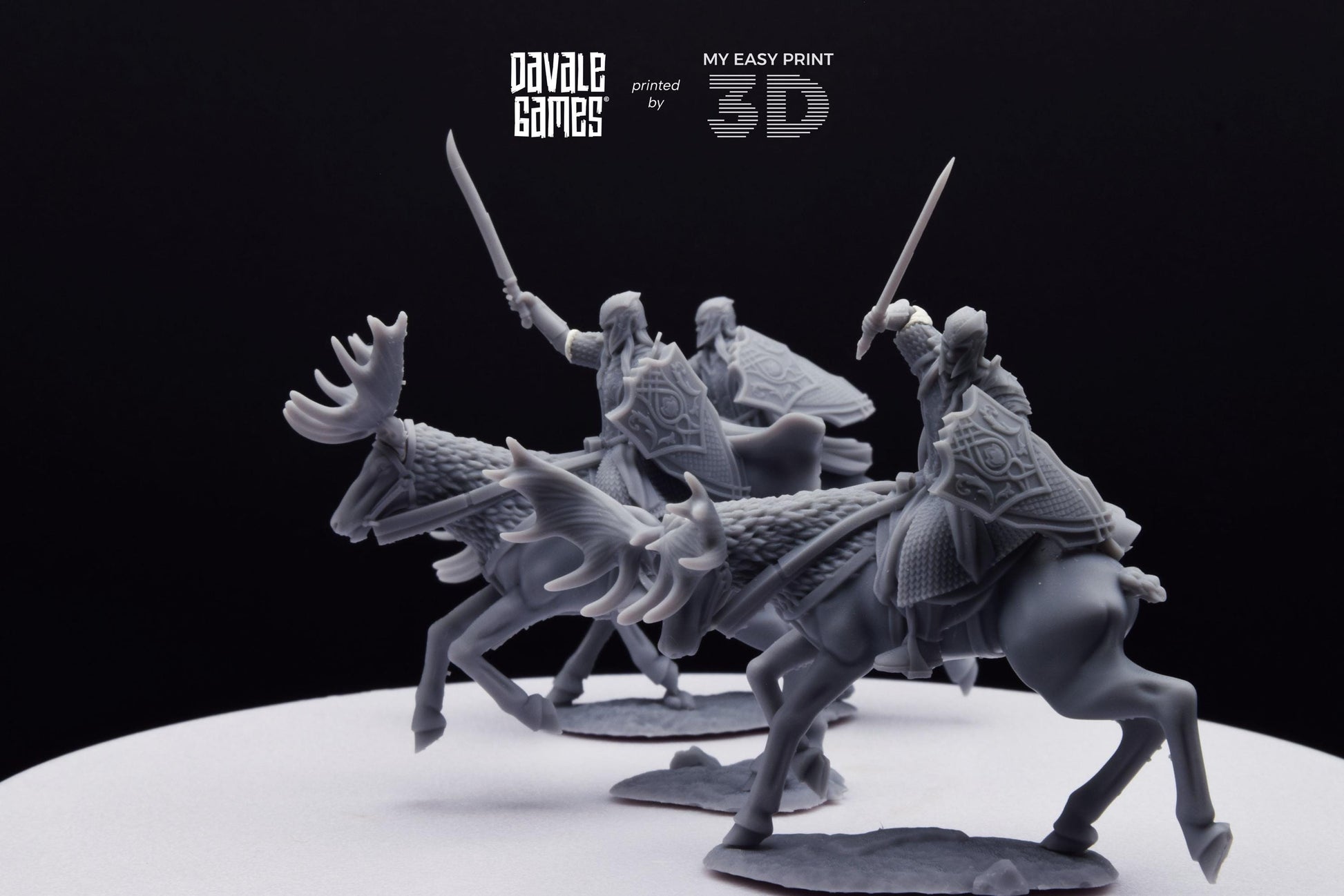 Armoured Wood Elf on Elk - Mounted - Davale Games - 3D Printed with high quality resin for LOTR/D&D games
