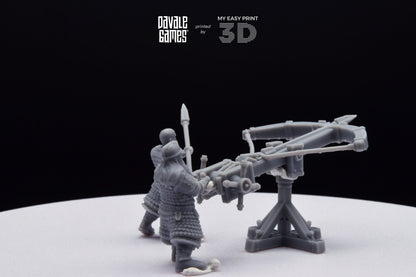Dwarf Ballista - Davale Games - 3D Printed with high quality resin for LOTR/D&D games