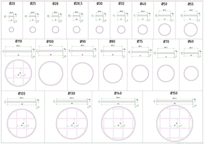 Round Bases for Miniatures - 20mm to 200mm - 3D Printed with high quality PLA+ for Tabletop Games/Wargames/D&D games
