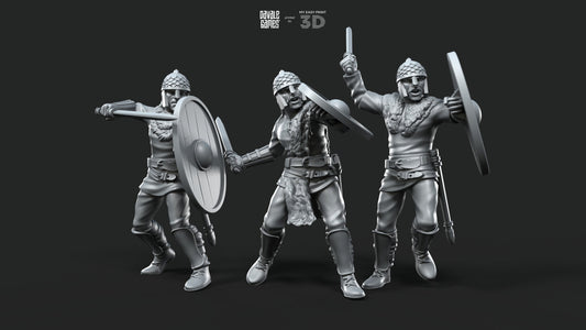 Gepids on foot Swordmen - Davale Games - Historical games - 3D Printed with high quality resin