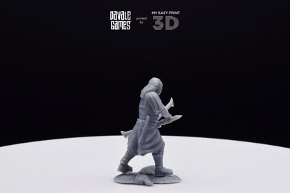 Outrider blood handed captain with two swords - Davale Games - 3D Printed with high quality resin for LOTR/D&D games