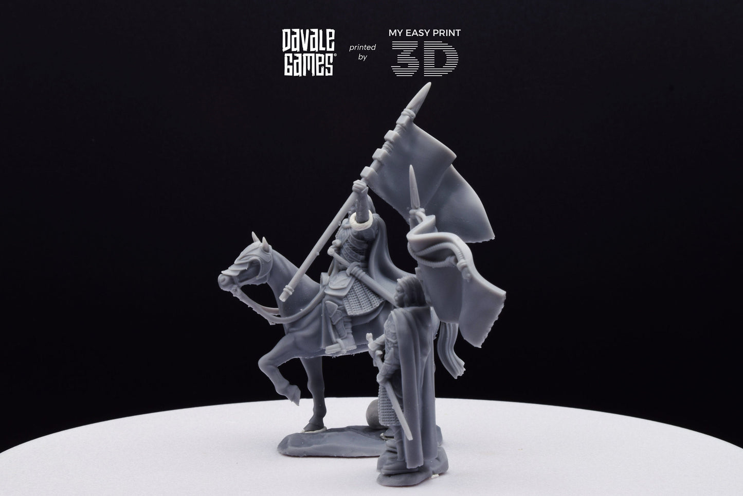 Mudd - West Humans Banner - Foot and Mounted - Davale Games - 3D Printed with high quality resin for LOTR/D&D games