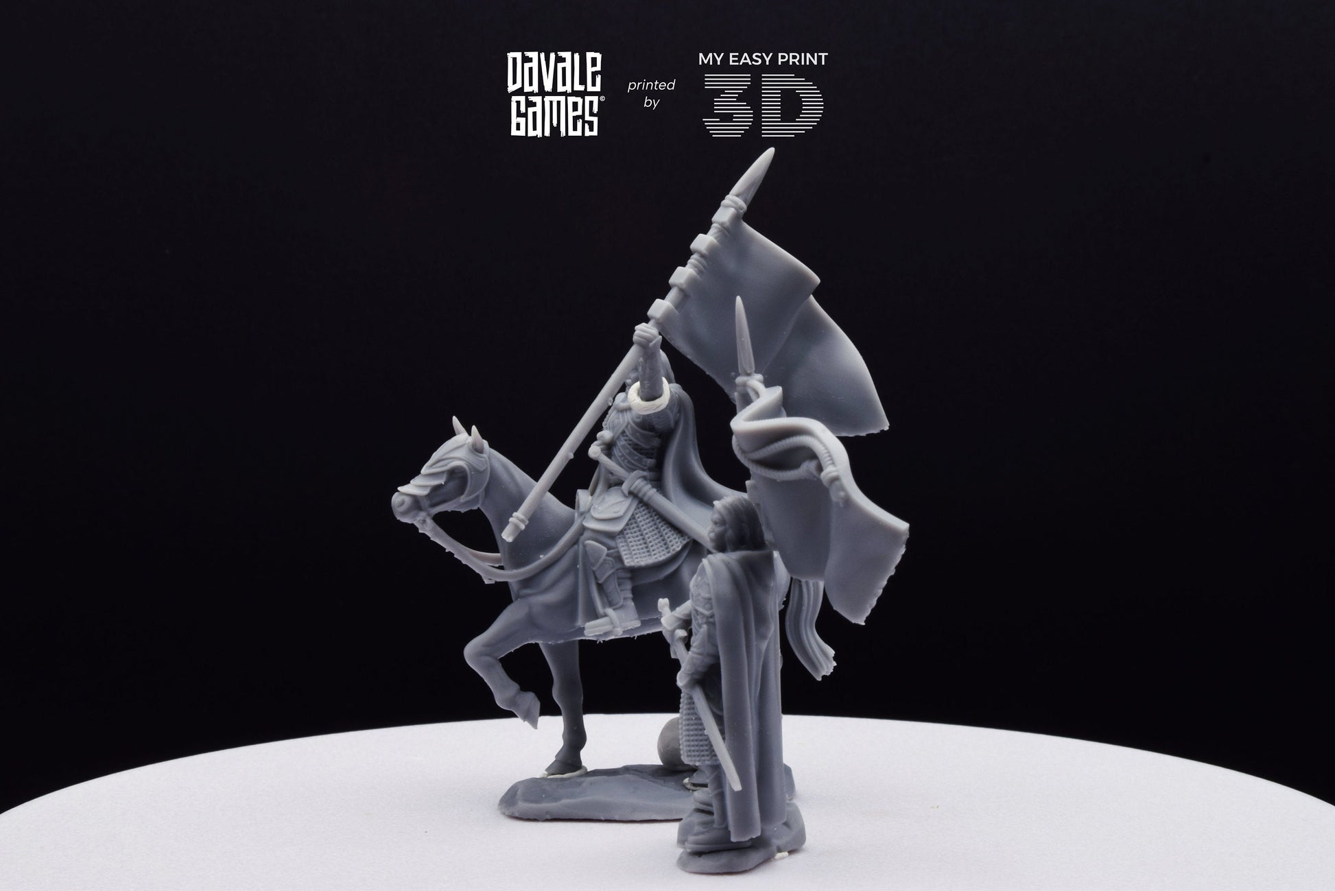 Mudd - West Humans Banner - Foot and Mounted - Davale Games - 3D Printed with high quality resin for LOTR/D&D games