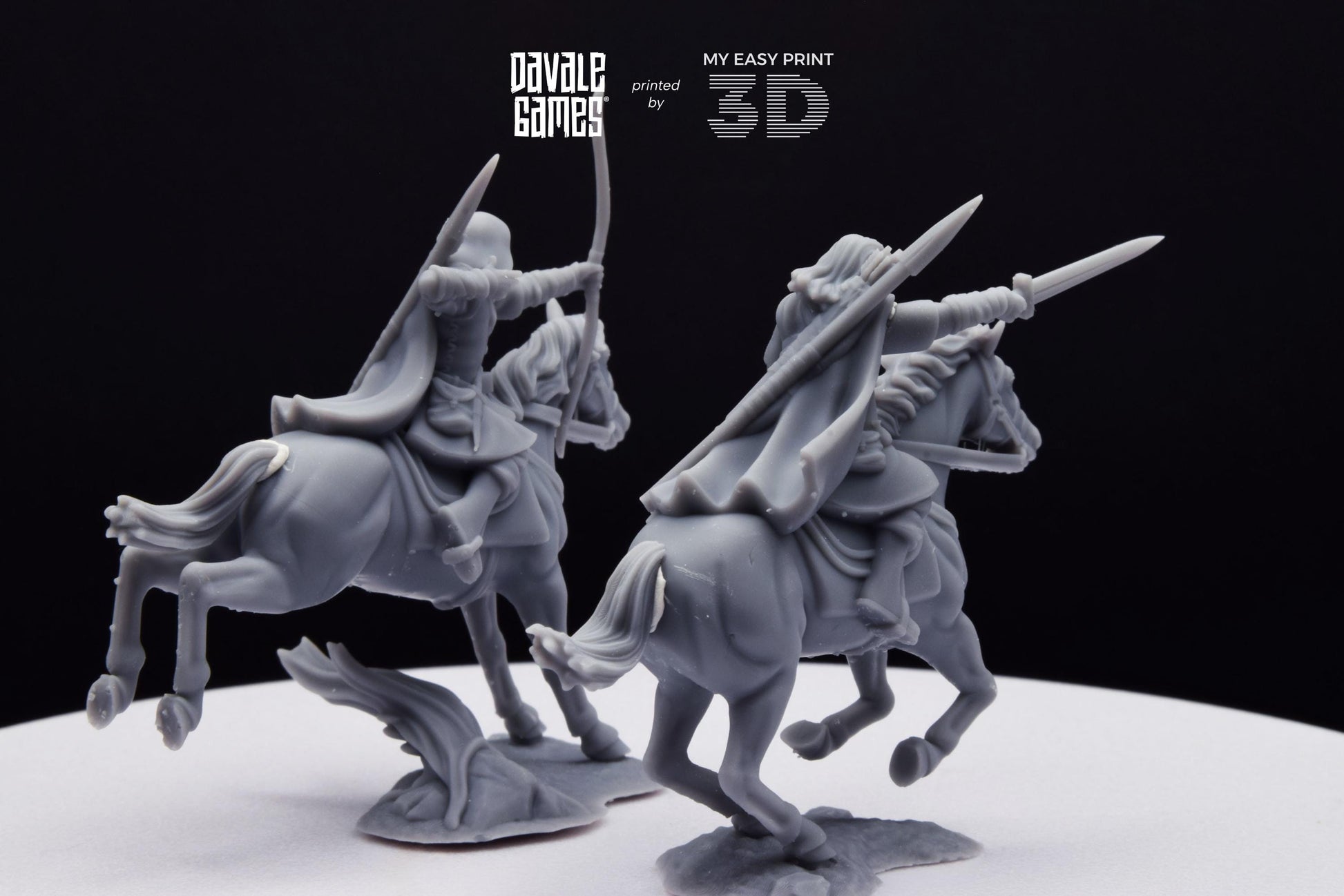 Human North Riders Mounted - Davale Games - 3D Printed with high quality resin for LOTR/D&D games