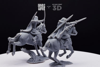 Human North Riders Mounted - Davale Games - 3D Printed with high quality resin for LOTR/D&D games