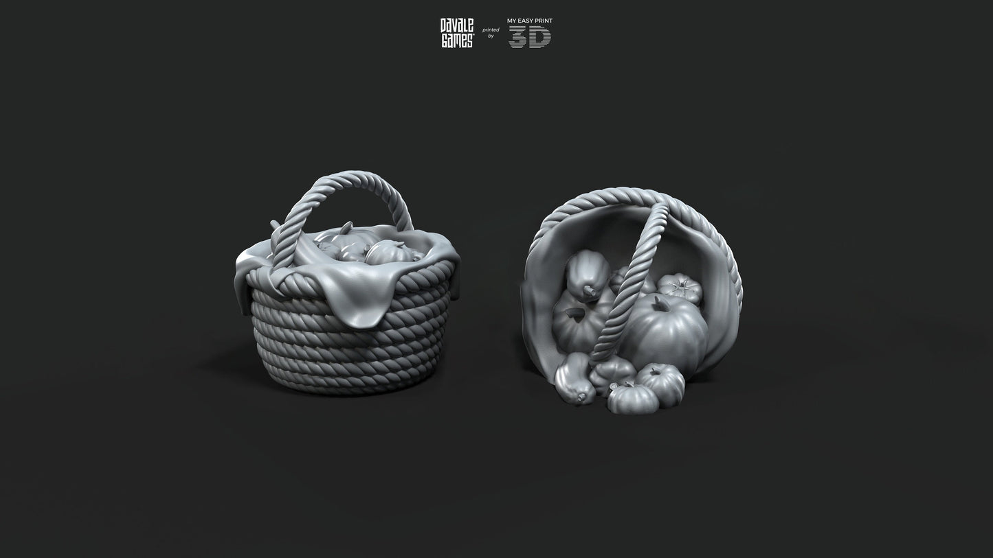 Scenery Elements - Rocks and Baskets - Davale Games - 3D Printed with high quality resin for LOTR/D&D games