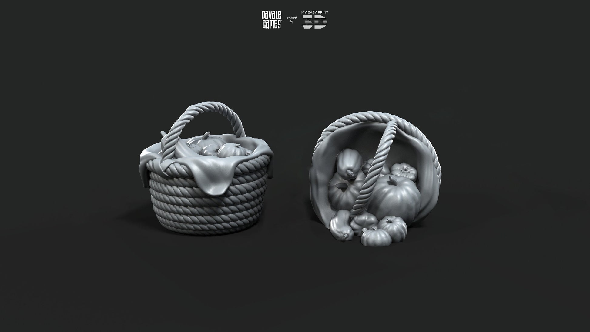 Scenery Elements - Rocks and Baskets - Davale Games - 3D Printed with high quality resin for LOTR/D&D games