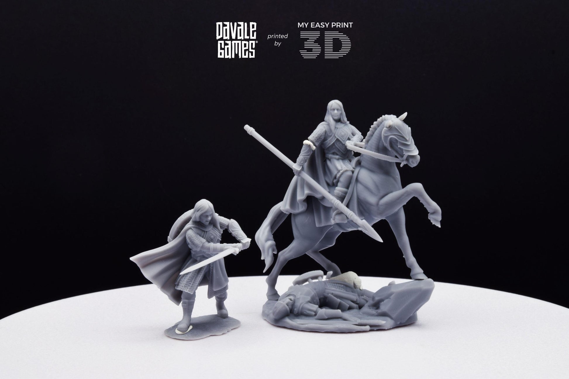 West Humans Lady of the Horses - Foot and Mounted - Davale Games - 3D Printed with high quality resin for LOTR/D&D games