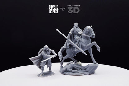 West Humans Lady of the Horses - Foot and Mounted - Davale Games - 3D Printed with high quality resin for LOTR/D&D games