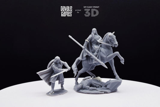 West Humans Lady of the Horses - Foot and Mounted - Davale Games - 3D Printed with high quality resin for LOTR/D&D games