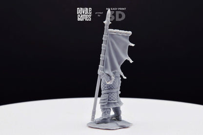 Silver Goat Dwarves Banner on foot - Davale Games - 3D Printed with high quality resin for LOTR/D&D games