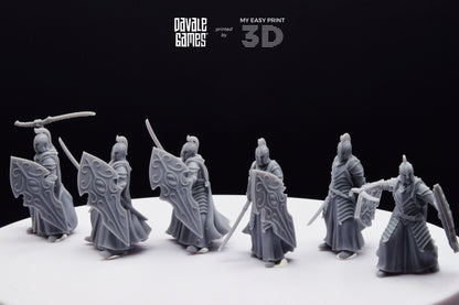 Bloody Elf with Sword and Shield - Davale Games - 3D Printed with high quality resin for LOTR/D&D games