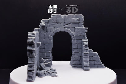 Grey Castle Scenery with Casualties [Ver.1 + Ver.2] - Davale Games - 3D Printed with high quality resin for LOTR/D&D games