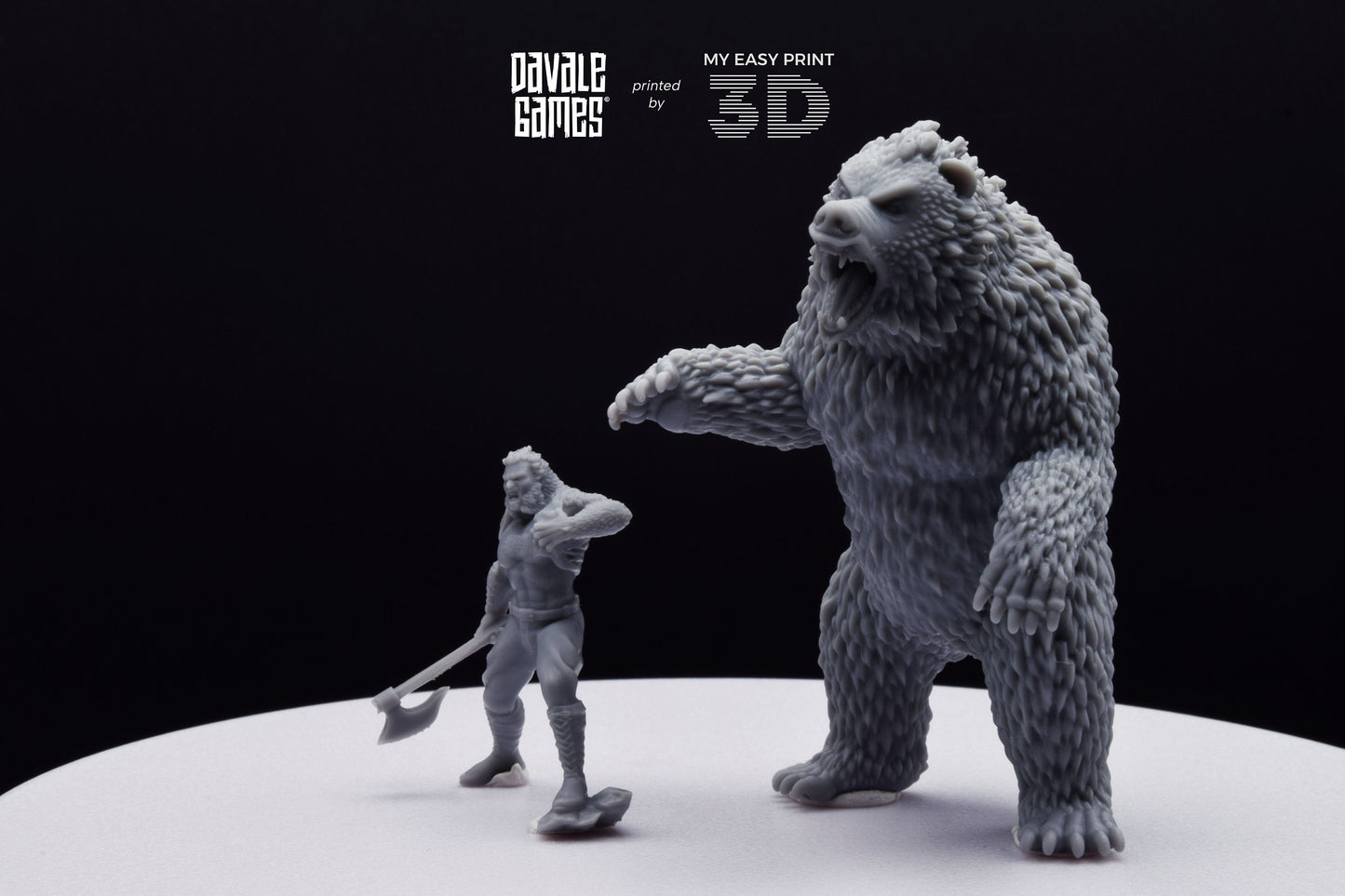 Bear and Human Form - Davale Games - 3D Printed with high quality resin for LOTR/D&D games