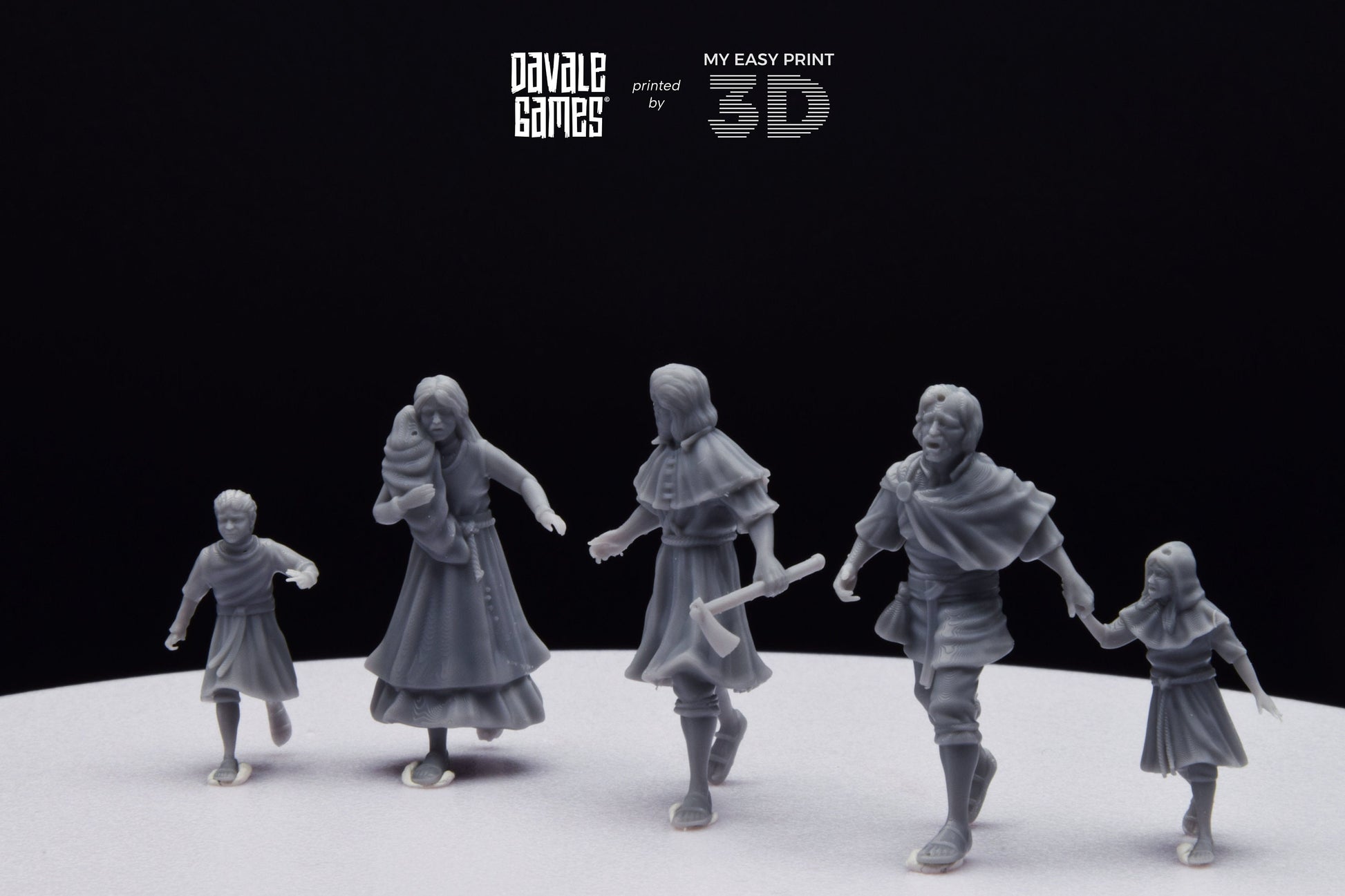 Peasants Fleeing - Davale Games - Historical games - 3D Printed with high quality resin