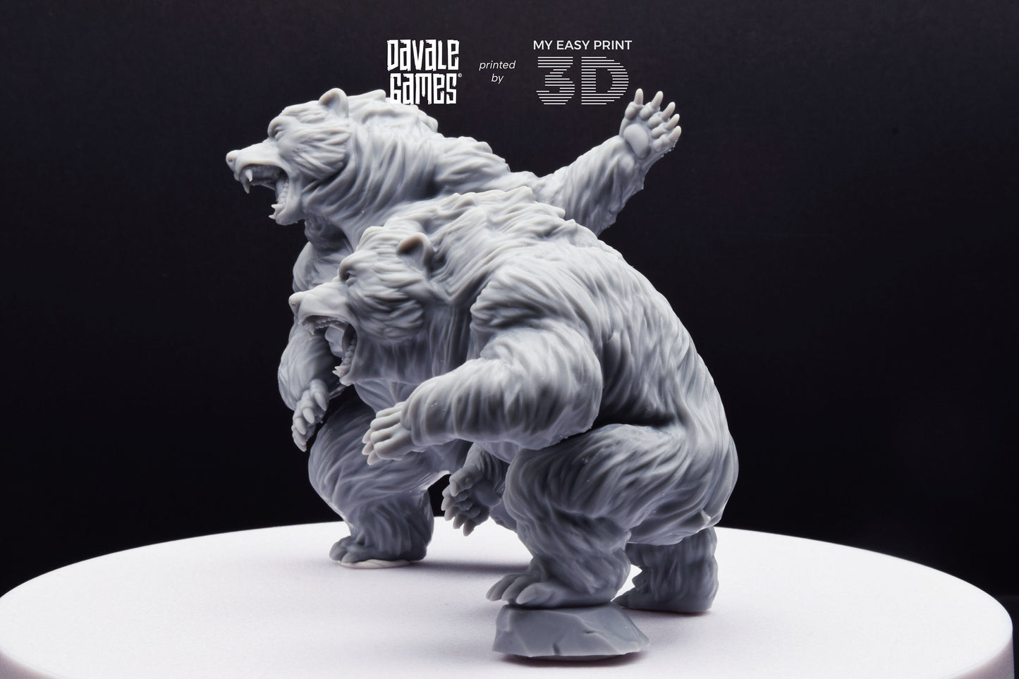Giant Bears - Davale Games - 3D Printed with high quality resin for LOTR/D&D games