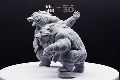 Giant Bears - Davale Games - 3D Printed with high quality resin for LOTR/D&D games