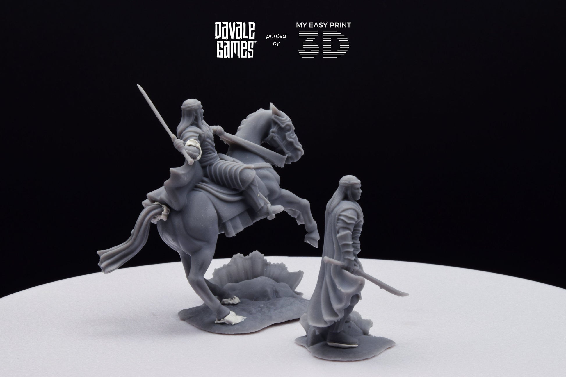 Lord of Bloody High Elves - Foot and Mounted - Davale Games - 3D Printed with high quality resin for LOTR/D&D games