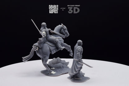 Lord of Bloody High Elves - Foot and Mounted - Davale Games - 3D Printed with high quality resin for LOTR/D&D games