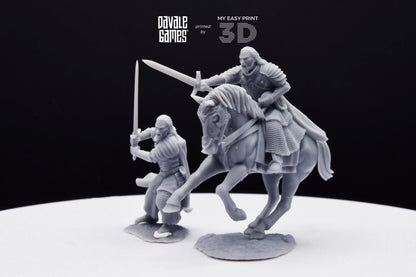 Grey Castle - Harold, The keeper of the keys - Foot and Mounted - Davale Games - 3D Printed with high quality resin for LOTR/D&D games