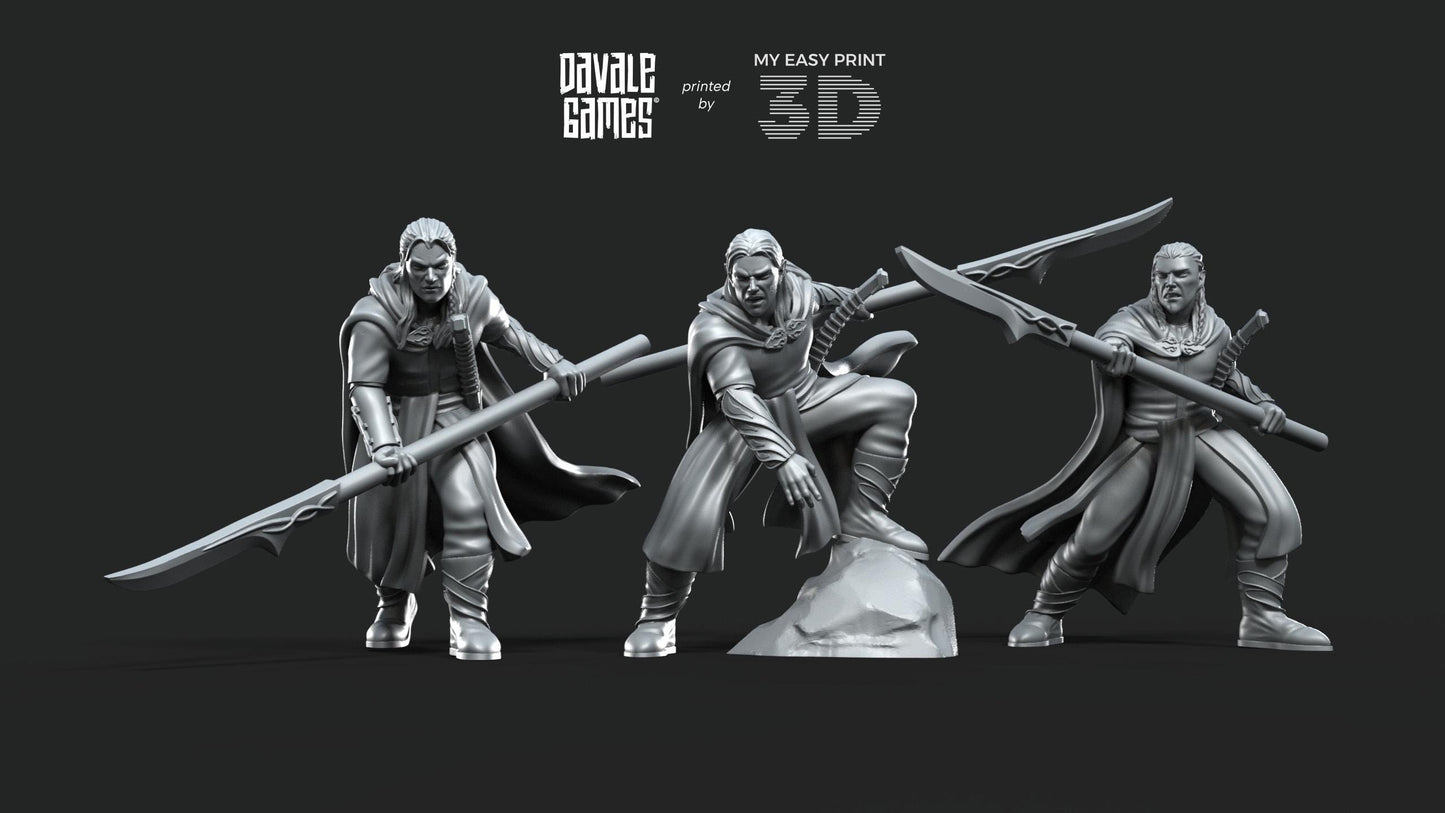 Forest Guardians Spearmen - Galanthir Elves - Davale Games - 3D Printed with high quality resin for LOTR/D&D games