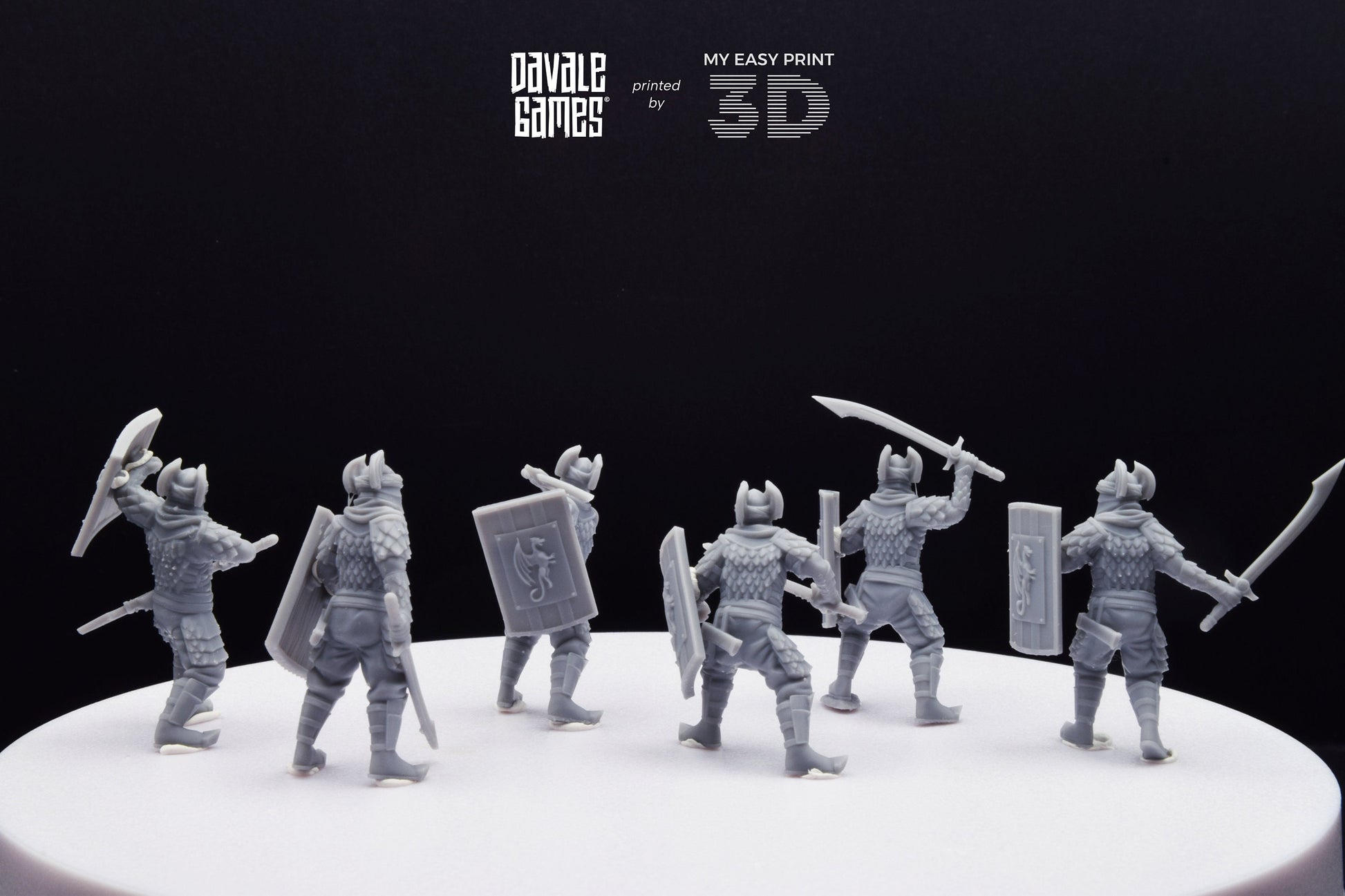 Dragon Army Regular Warrior with Sword and Shield - Davale Games - 3D Printed with high quality resin for LOTR/D&D games
