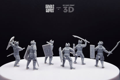 Dragon Army Regular Warrior with Sword and Shield - Davale Games - 3D Printed with high quality resin for LOTR/D&D games