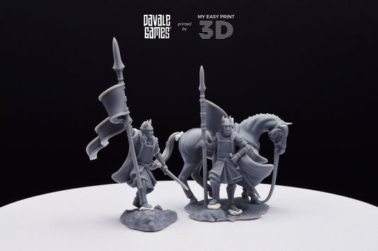 High Human Banner - Foot and Mounted - Davale Games - 3D Printed with high quality resin for LOTR/D&D games
