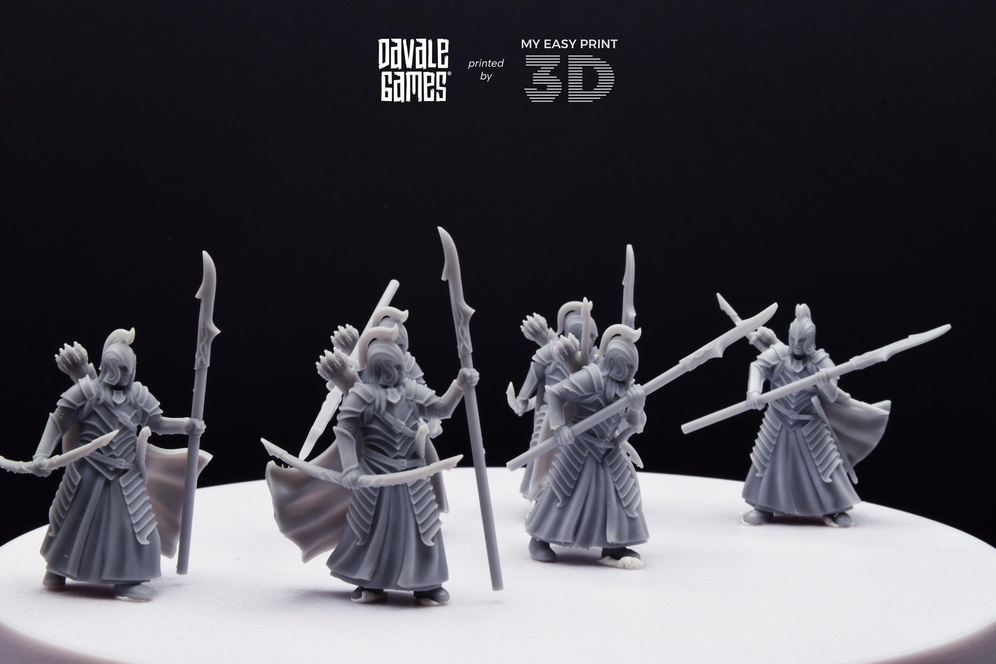 Bloody Elves Warriors with Bow and Spear - Davale Games - 3D Printed with high quality resin for LOTR/D&D games