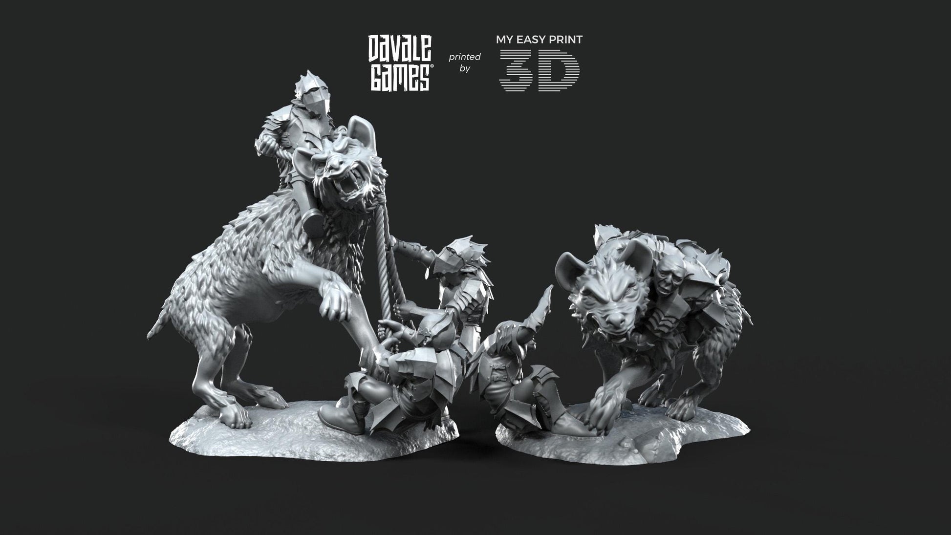 Wolf Riders Tamers - Goblins of the cave - Davale Games - 3D Printed with high quality resin for LOTR/D&D games
