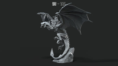 Wyvern with Dark Mage - Davale Games - 3D Printed with high quality resin for LOTR/D&D games