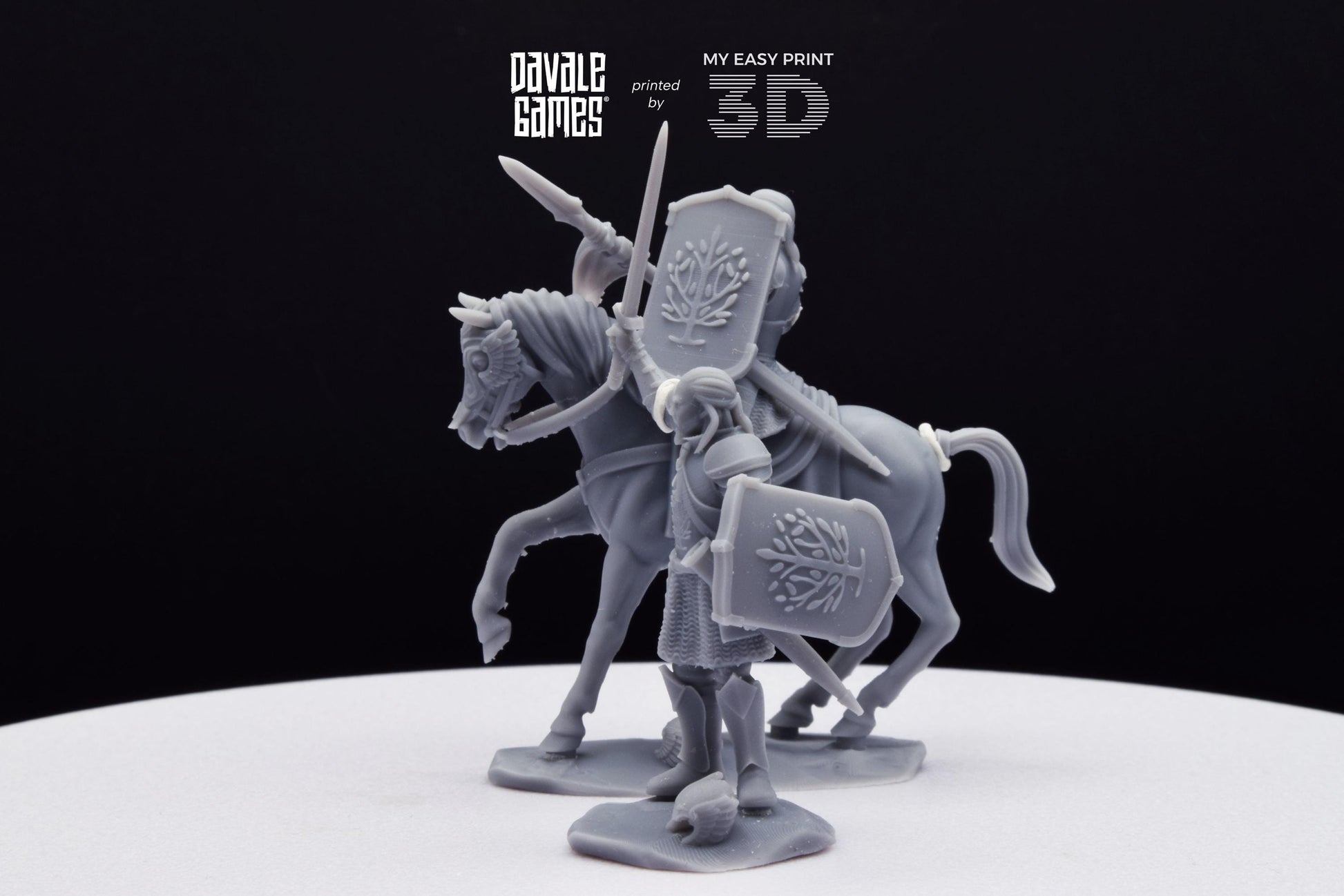 Grey Castle Captain [Ver. 2] - Foot and Mounted - Davale Games - 3D Printed with high quality resin for LOTR/D&D games