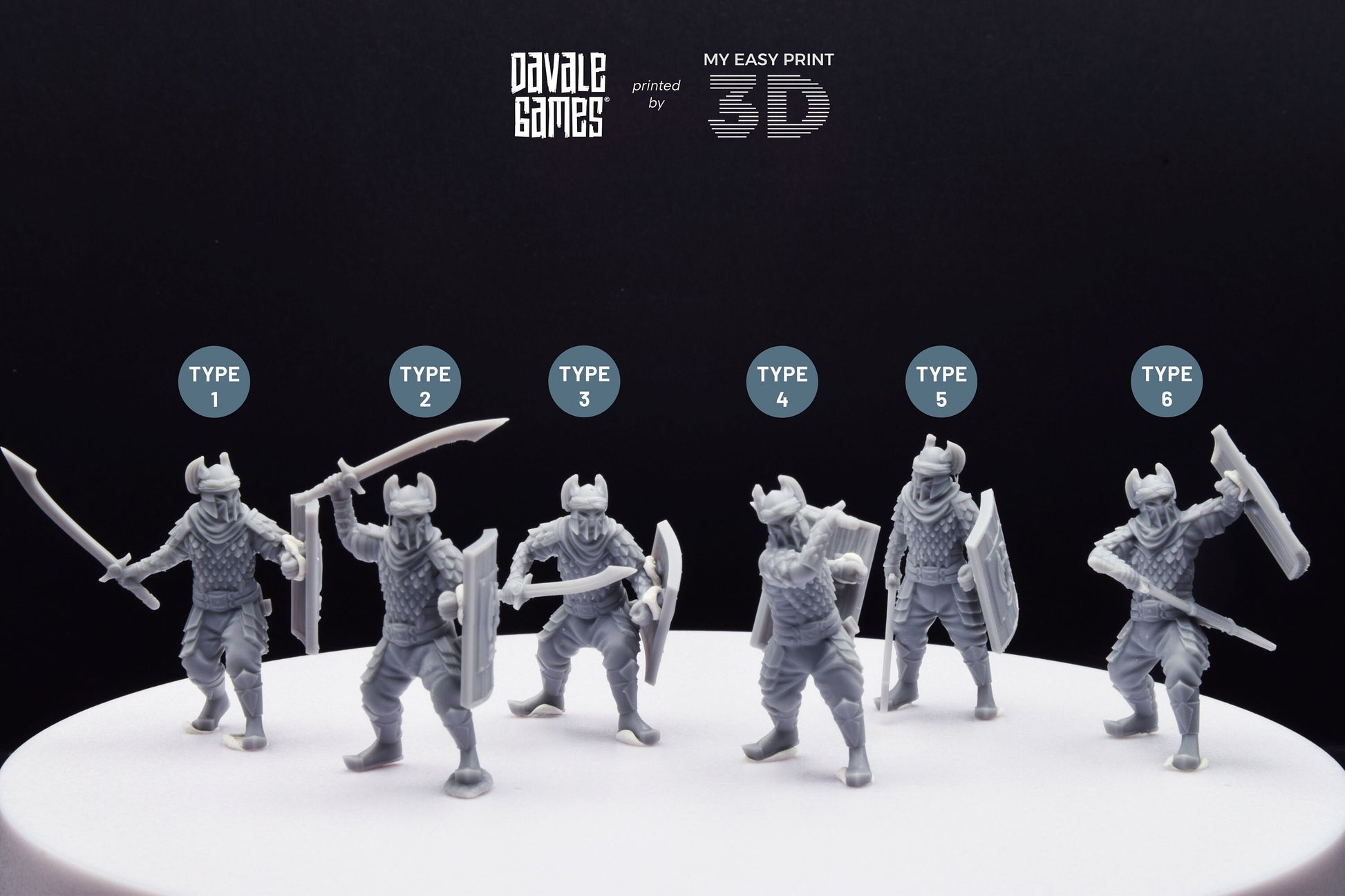 Dragon Army Regular Warrior with Sword and Shield - Davale Games - 3D Printed with high quality resin for LOTR/D&D games