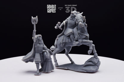 Lord Mountain The Wolf - Foot and Mounted - Davale Games - 3D Printed with high quality resin for LOTR/D&D games