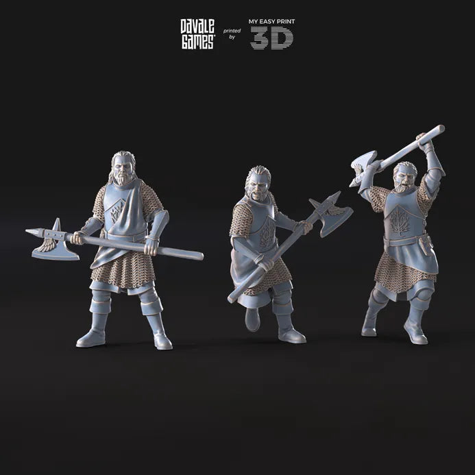 Mountaineers with Axe - White Swan - Davale Games - 3D Printed with high quality resin for LOTR/D&D games