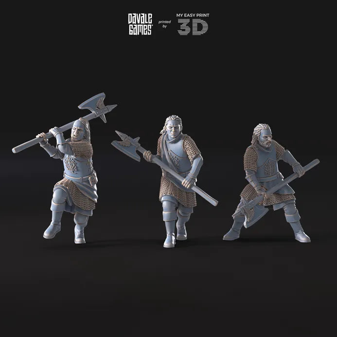 Mountaineers with Axe - White Swan - Davale Games - 3D Printed with high quality resin for LOTR/D&D games